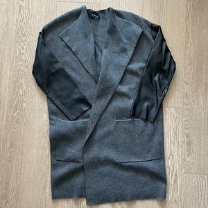 Zara Coat with Faux Leather Sleeves